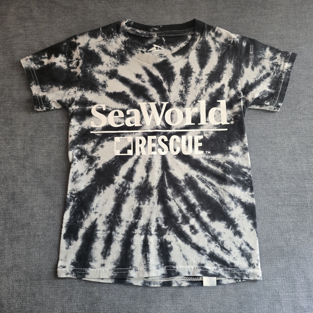 SeaWorld Rescue Kids Tie-Dye T-Shirt - Black & White
